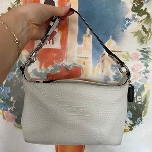 Coach White Pebbled Leather Small Purse